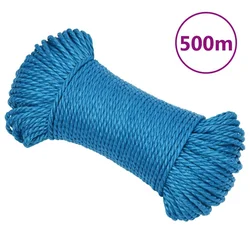 Vidaxl Delovna vrv moder 3 mm 500 m polipropilen