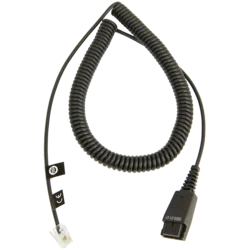 JABRA QD Cord to RJ45, coiled, 0,5 - 2m, only in connection with JABRA BIZ 2400 balanced on Siemens Openstage
