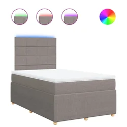 Vidaxl Box spring postelja z vzmetnico taupe 120x200 cm blago