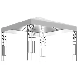 Vidaxl Paviljon z LED lučkami 3x3 m bel