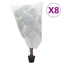 Navlake od flisa za biljke s vezicom 8 kom 70 g/m2 0,8 x 0,8 m