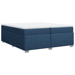 Vidaxl Box spring postelja z vzmetnico modra 200x200 cm blago