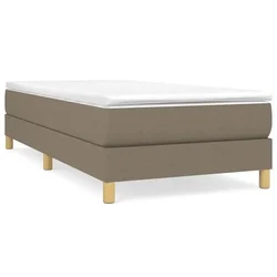 Vidaxl Box spring postelja z vzmetnico taupe 90x190 cm blago