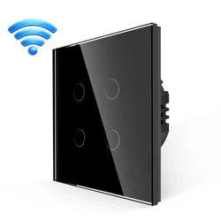 BingoElec Četvoropolni WiFi touch prekidač, Crni