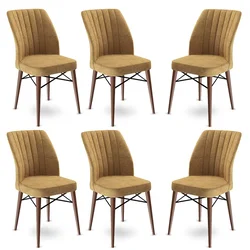 Hanah Home Set 6 trpezarijskih stolica Flex Kapućino-Braon