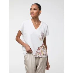 Lola Casademunt Bluza temno rjava/oranžna/roza/bela