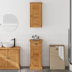 vidaXL Komplet pohištva za kopalnico 2 pcs Rjava in medena rjava