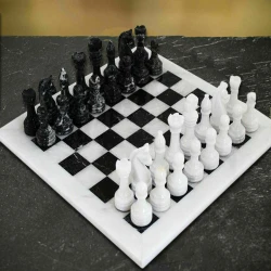 Šah Set Marble White & Black 30 x 30 cm