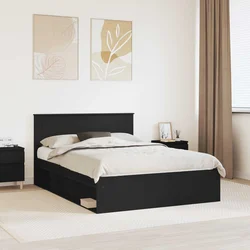 Krevetna konstrukcija Crna 160 x 200 cm Konstruirano drvo
