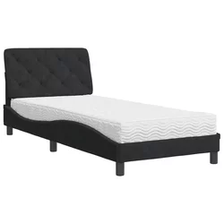 Krevet s madracem crni 90x190 cm baršunasti
