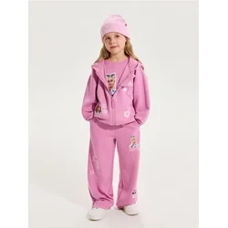Sinsay - Wide leg pantalone sa mešavinom viskoze Barbie Active - roze