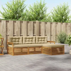 Set vanjskih sofa Prirodna i bež 249,5 x 162,5 x 73 cm