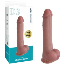 Natural Play - silikonski dildo 24 cm (naraven)