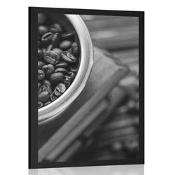 Plakat vintage mlinček na kavo v črnobeli varianti - 60x90 no frame