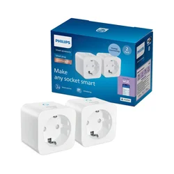 Philips - KOMPLET od 2 pametnih SCHUKO utičnica 2300 W, Wi-Fi