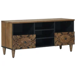 TV ormar s ladicama Smeđa 100 x 33,5 x 46 cm Čvrsto drvo manga