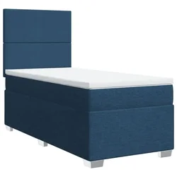 Vidaxl Box spring postelja z vzmetnico modra 80x200 cm blago