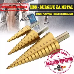Stepenaste burgije jelkice set 3 komada