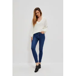 Openwork sweater with V-neck