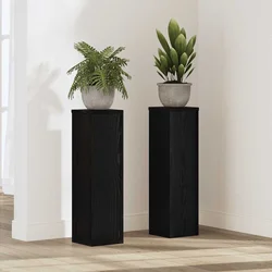 Stalak za biljke 2 pcs Crni hrast 17 x 17 x 60 cm
