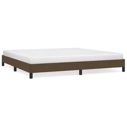 Vidaxl Posteljni okvir brez vzmetnice temno rjav 200x200 cm blago