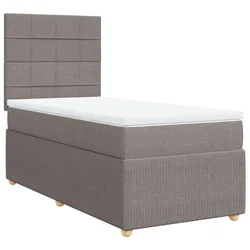 Vidaxl Box spring postelja z vzmetnico taupe 90x190 cm blago