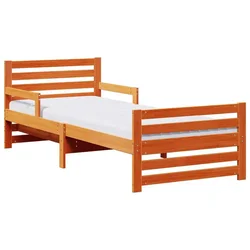 Vidaxl Okvir postelje z raztegljivim vzmetnico Rjava 80 x 200 cm