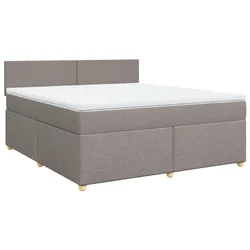 Vidaxl Box spring postelja z vzmetnico taupe 180x200 cm blago