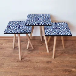 Hanah Home Set klub stočića 3Shp238, 3 komada, Siva