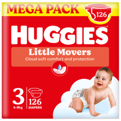 Huggies Little Movers Otvorene pelene Box, (3), 4-9kg, 126 komada