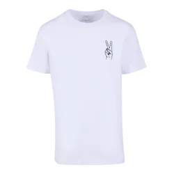Mens T-shirt Peace Sign EMB - white