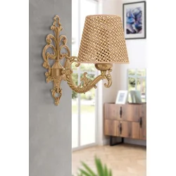 Opviq Zidna lampa Claire Hazeran, 15x10x13cm, IP20, Bež-zlatna boje