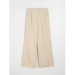 Sinsay - Wide leg pantalone sa mešavinom viskoze - boja pšenice
