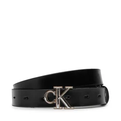Pas Calvin Klein Round Ck 2Color Buckle Smooth 25 LV04F7132G Črna