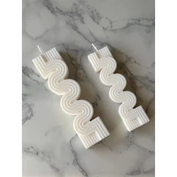 Aberto Design Set Betonskih sveća 37ST, Beli