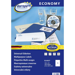 Europe 100 Europe 100 univerzalne naljepnice ELA027 210 mm x 297 mm DIN A4 100 naljepnica / 100 listo