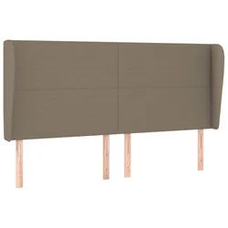 Vidaxl Vzglavje z ušesi taupe 203x23x118/128 cm blago