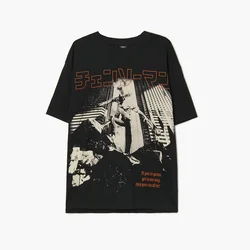 Cropp - Crna majica s printom Chainsaw Man - tamno siva