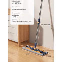 HoMettler Ravni mop, 42x144 cm, 4 zamenske krpe