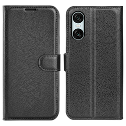Etui Litchi za Sony Xperia 10 VI - črn