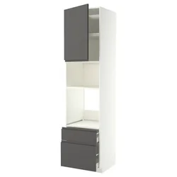 METOD / MAXIMERA Visoki element za ugradne uređaje, bela/Voxtorp tamnosiva, 60x60x240 cm