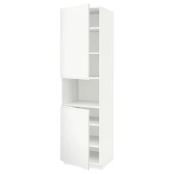 METOD Visoka omara za mv pečico+2vr/plc, bela/Voxtorp mat bela, 60x60x220 cm