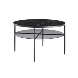 Livetastic Klubska Miza Marble, Črna, O 81cm