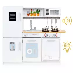 ECO TOYS Drvena dečija kuhinja led svetlo+saksije