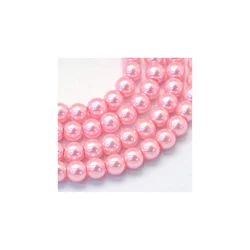 Biserna staklena perla 6 mm ROZE niska 90 cm (oko 150 kom)