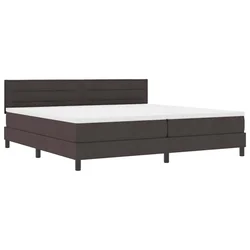 Vidaxl Postelja z vzmetnico z vzmetnico Temno rjava 200 x 200 cm blago