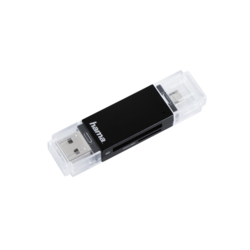 HAMA "Basic" USB 2.0 OTG čitač kartica, SD/microSD, crni