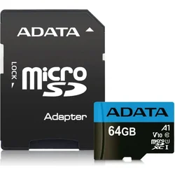 Micro SD Card 64GB AData + SD adapter AUSDX64GUICL10A1-RA1/ class 10