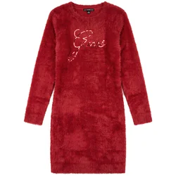 Guess LS SWEATER DRESS Rdeča