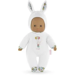 Bubica Sweet Heart White Bunny Mon Doudou Corolle s črnimi očmi in kapuco 30 cm od 0 mesecev